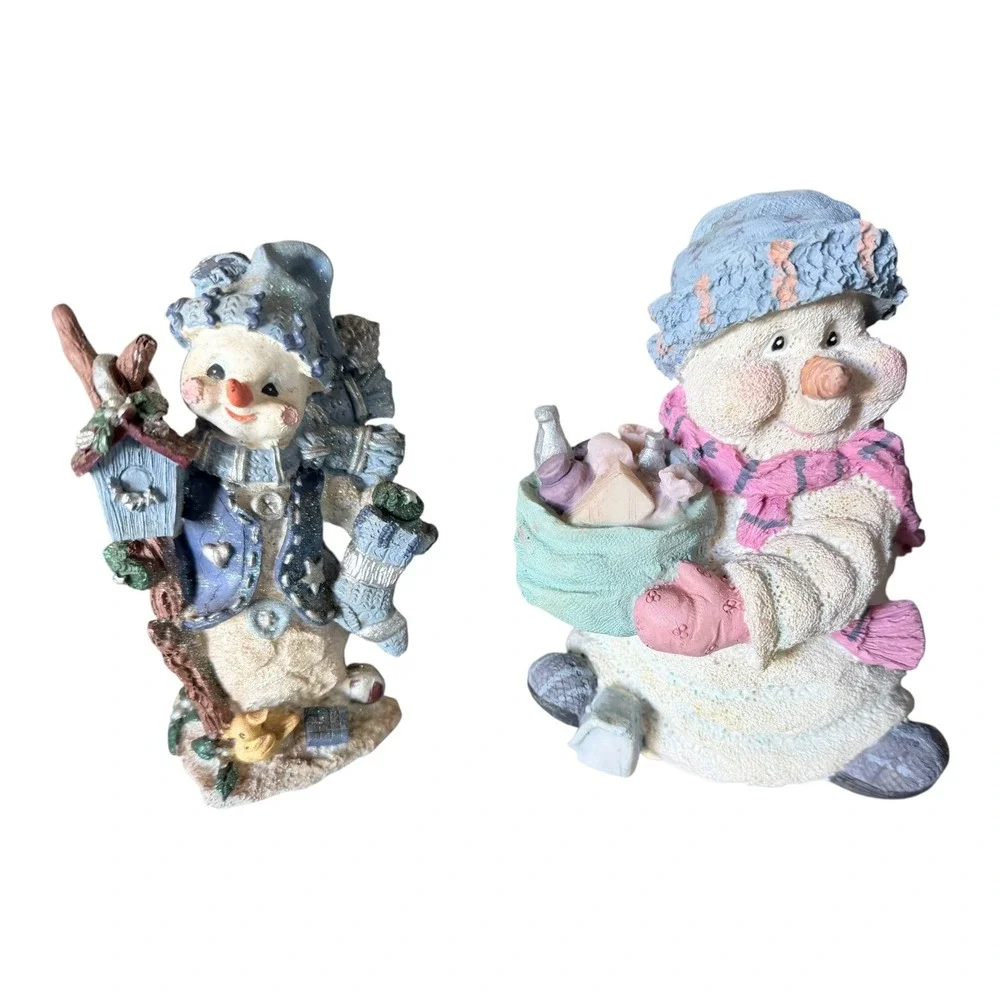 Vintage Snowman Figurine Lot Cornerstone Creations‎ Winter Christmas Decor 12pc